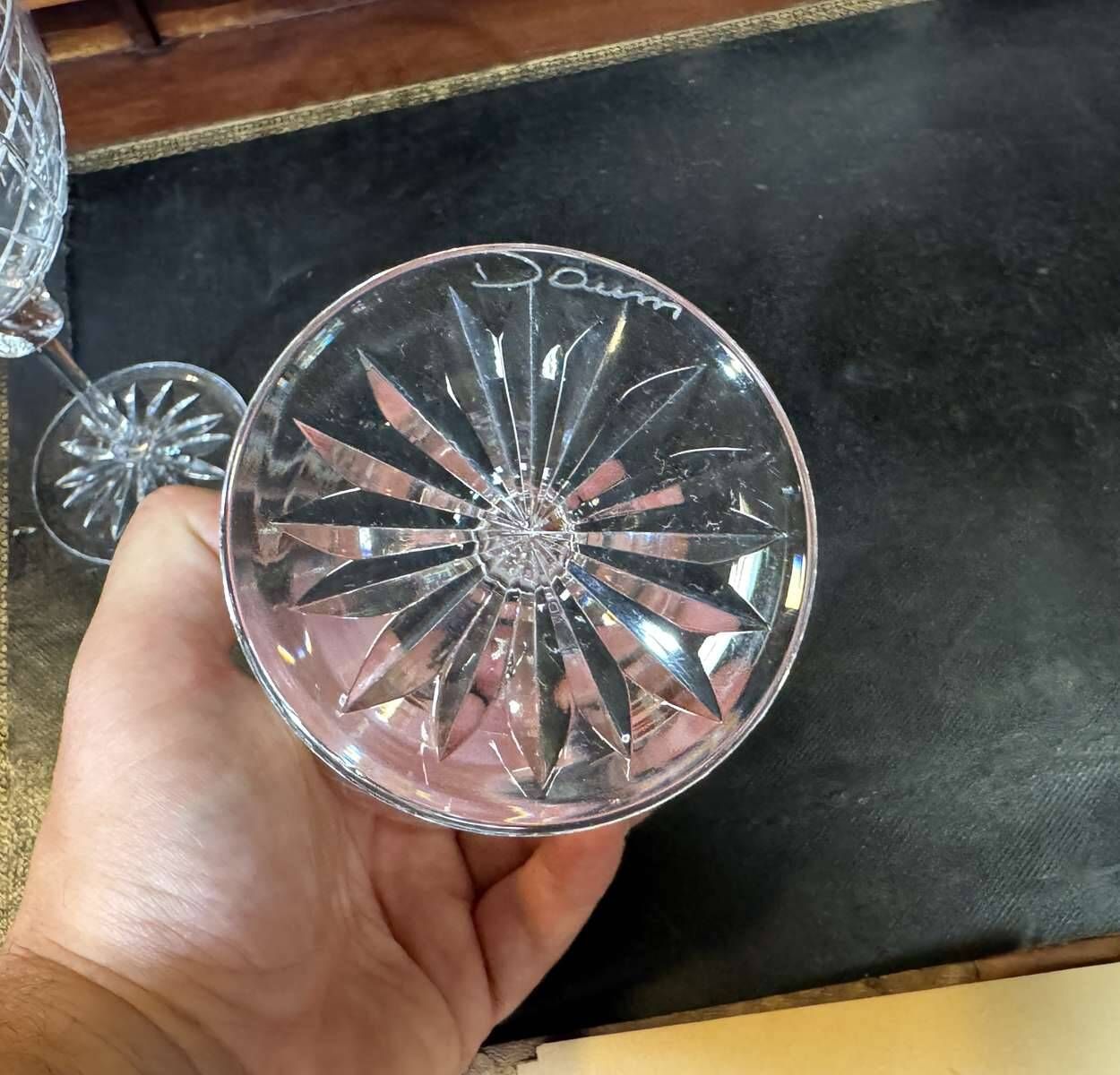 2 verres à pied en cristal DAUM modèle Bolero