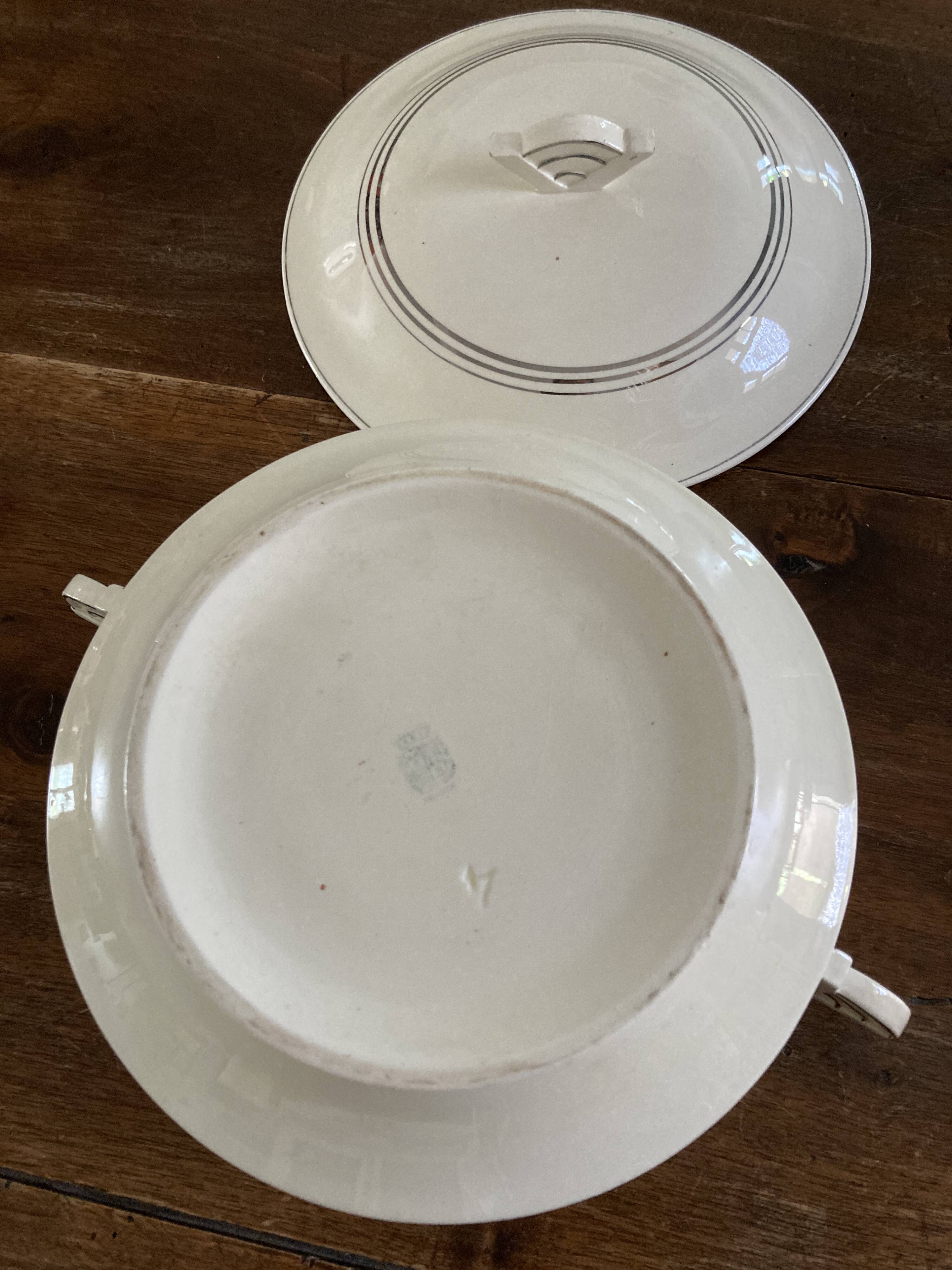 Art Deco Soup Tureen - Cream White