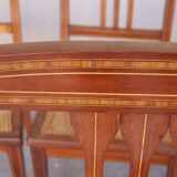 Set of 8 chairs and two fautuils of English style mahogany and mahogany veneer