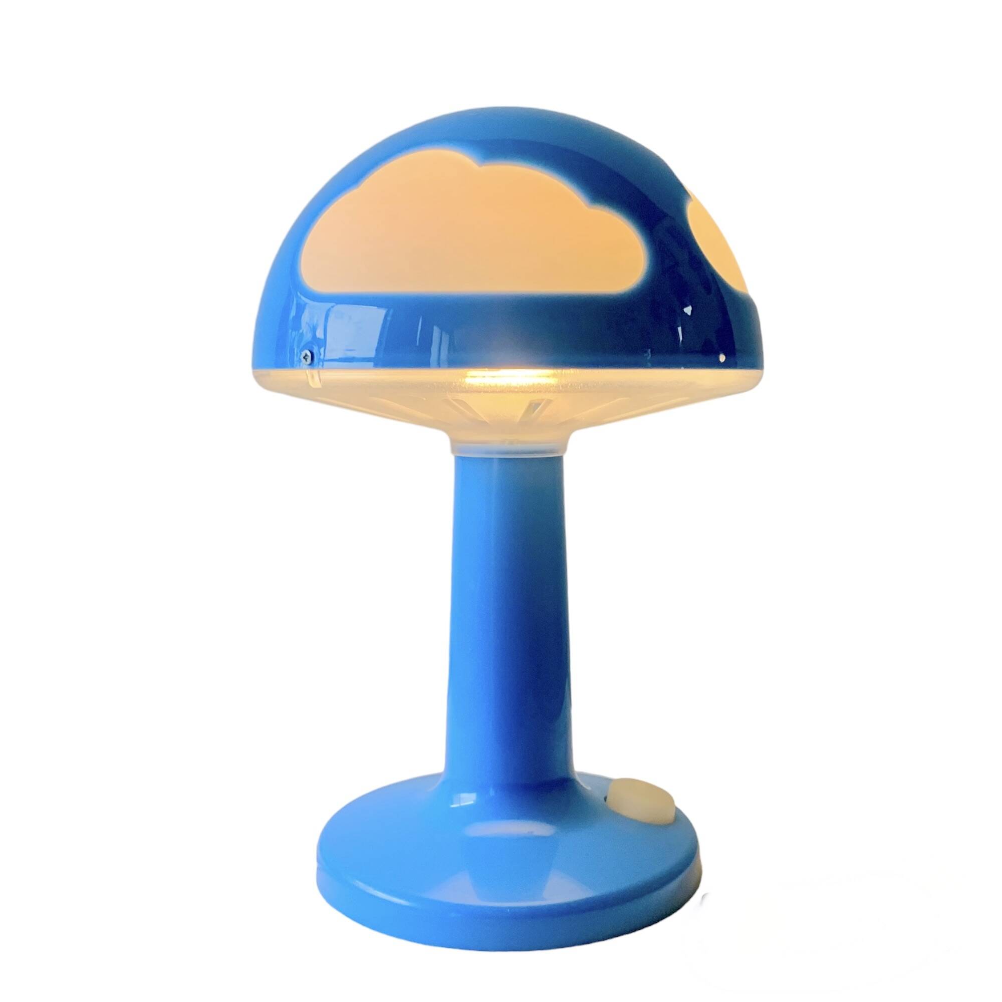 Vintage Skojig blue mushroom lamp - clouds - Ikea