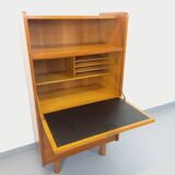 Vintage oak secretary storage furniture from the 1950s and 60s.