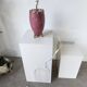 Pink and gold ceramic tripod table lamp