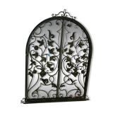 Console and mirror set - wrought iron and marble - 30s