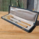 Antique horn salad servers