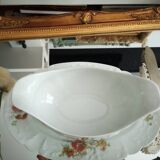 Gravy boat +2 Porcelain Raviers Limoges Lafarge / Floral Country Decor
