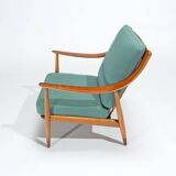 Danish Armchair in Teak & Oak by Pater Hvidt Mid Century