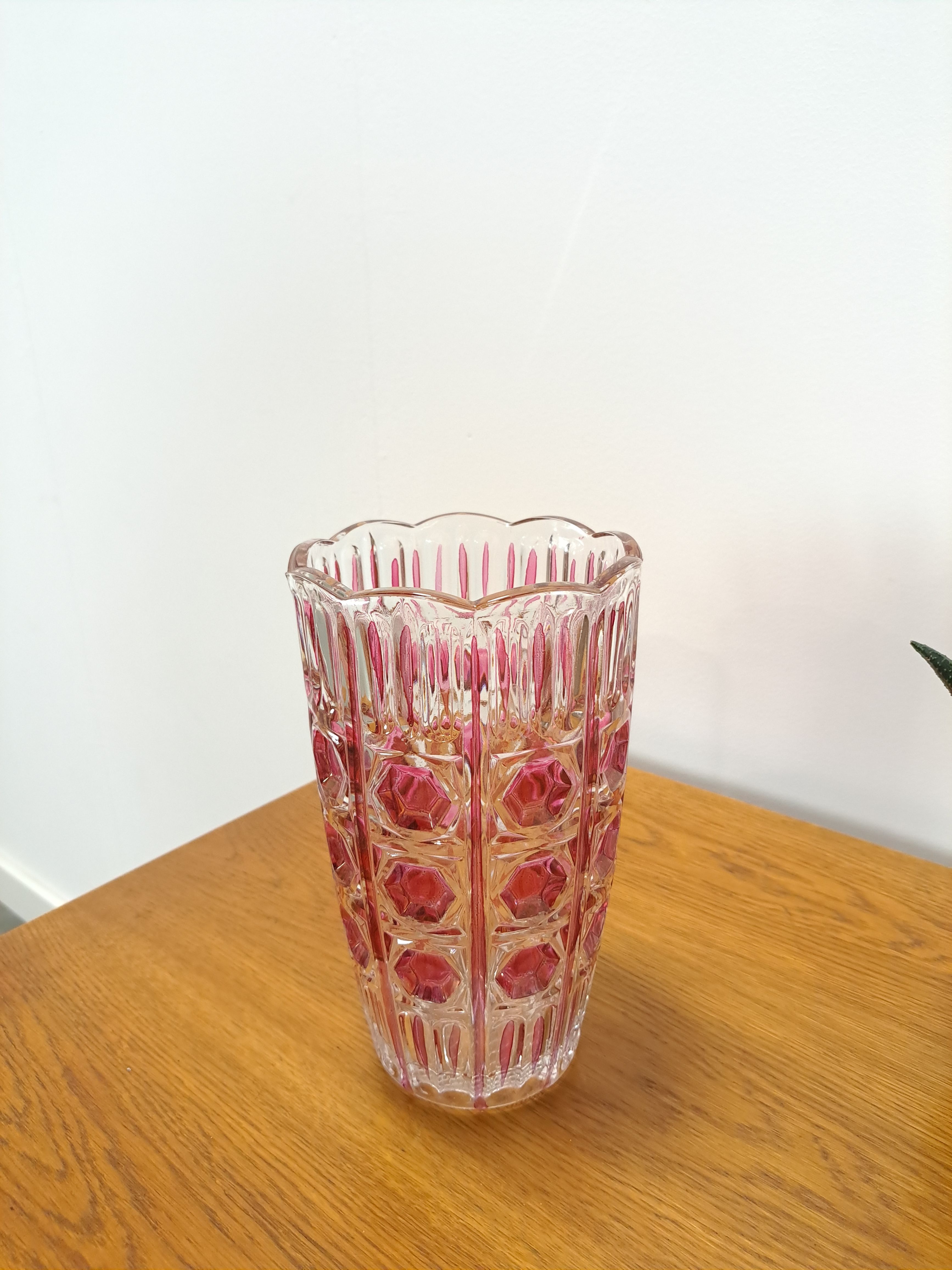 Vintage Vintage Pink Glass Vase Italy, Flower Vase