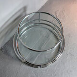 Glass coffee table with 3 trays