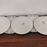 Set of 7 iron earth flat plates u&c sarreguemines and digoin
