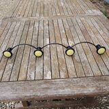Old Wall Coat Rack 4 Black & Yellow Hooks