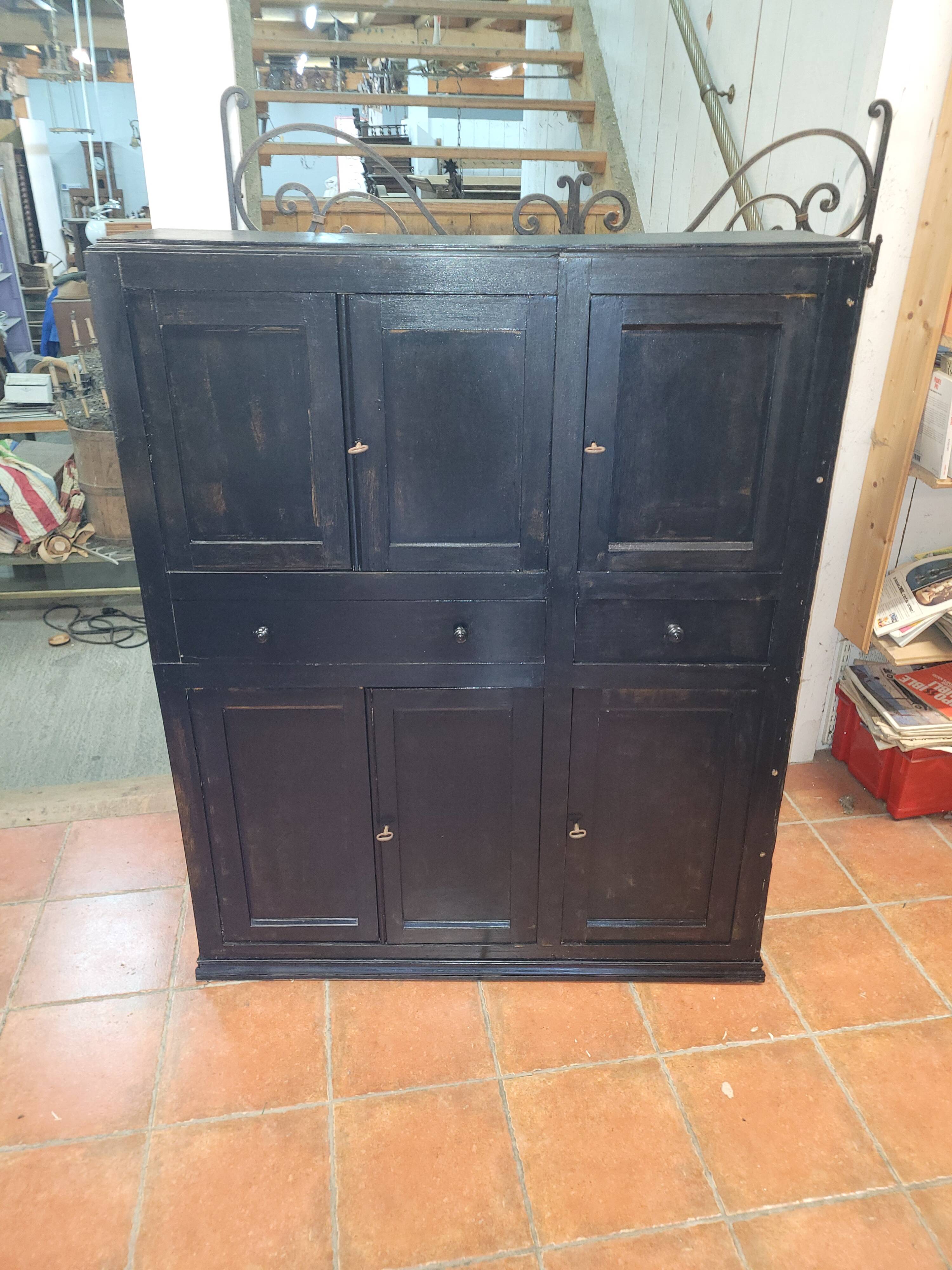 Black patinated high sideboard
