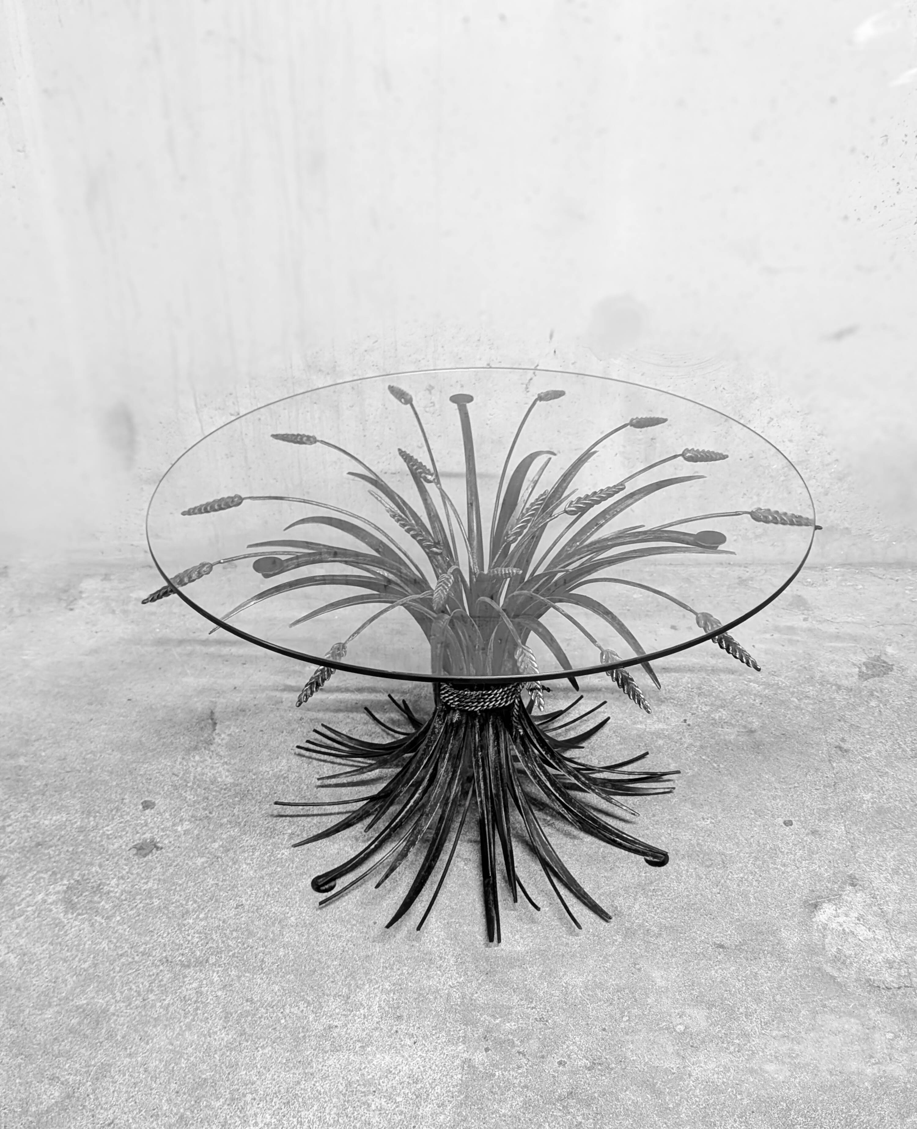 Coffee table with ears of wheat, "Coco Chanel" by Goossens, Circa 1970