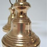 Pair of brass and three-pointed stone candelabra candle holders early twentieth century