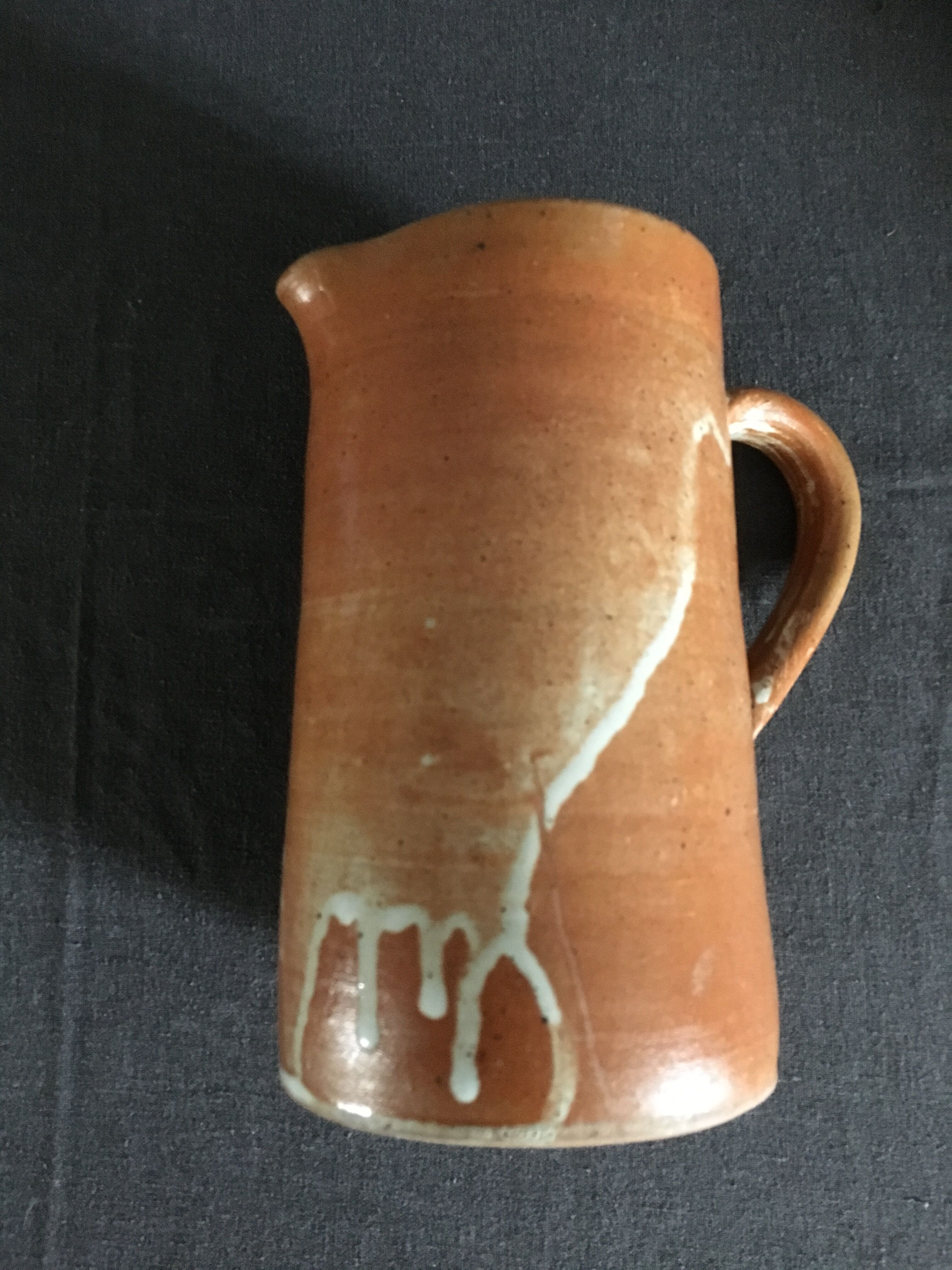 Set of 2 enamelled stoneware jugs
