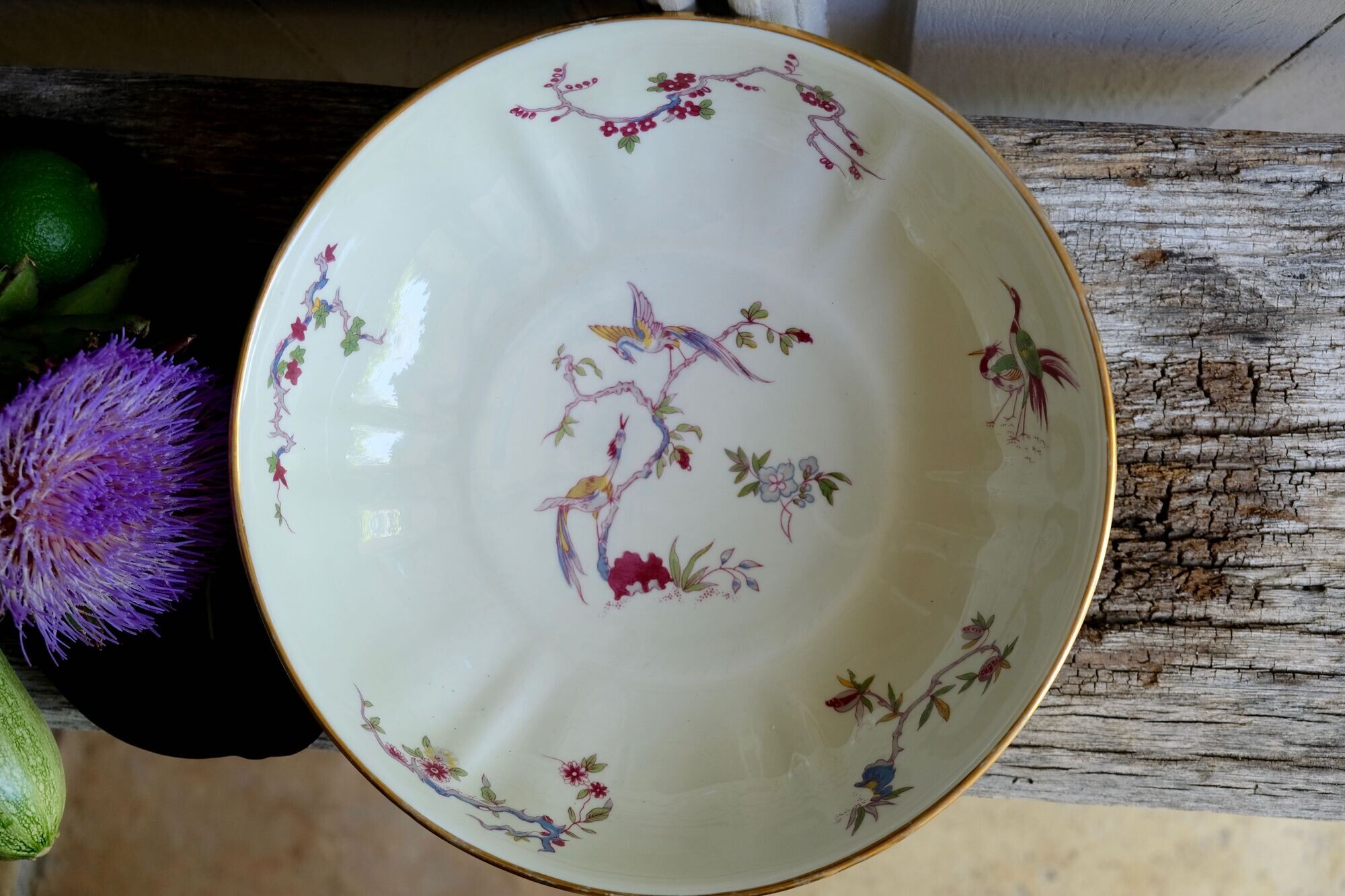 Flat porcelain bowl B & C Limoges L. Bernardaud & Cie France