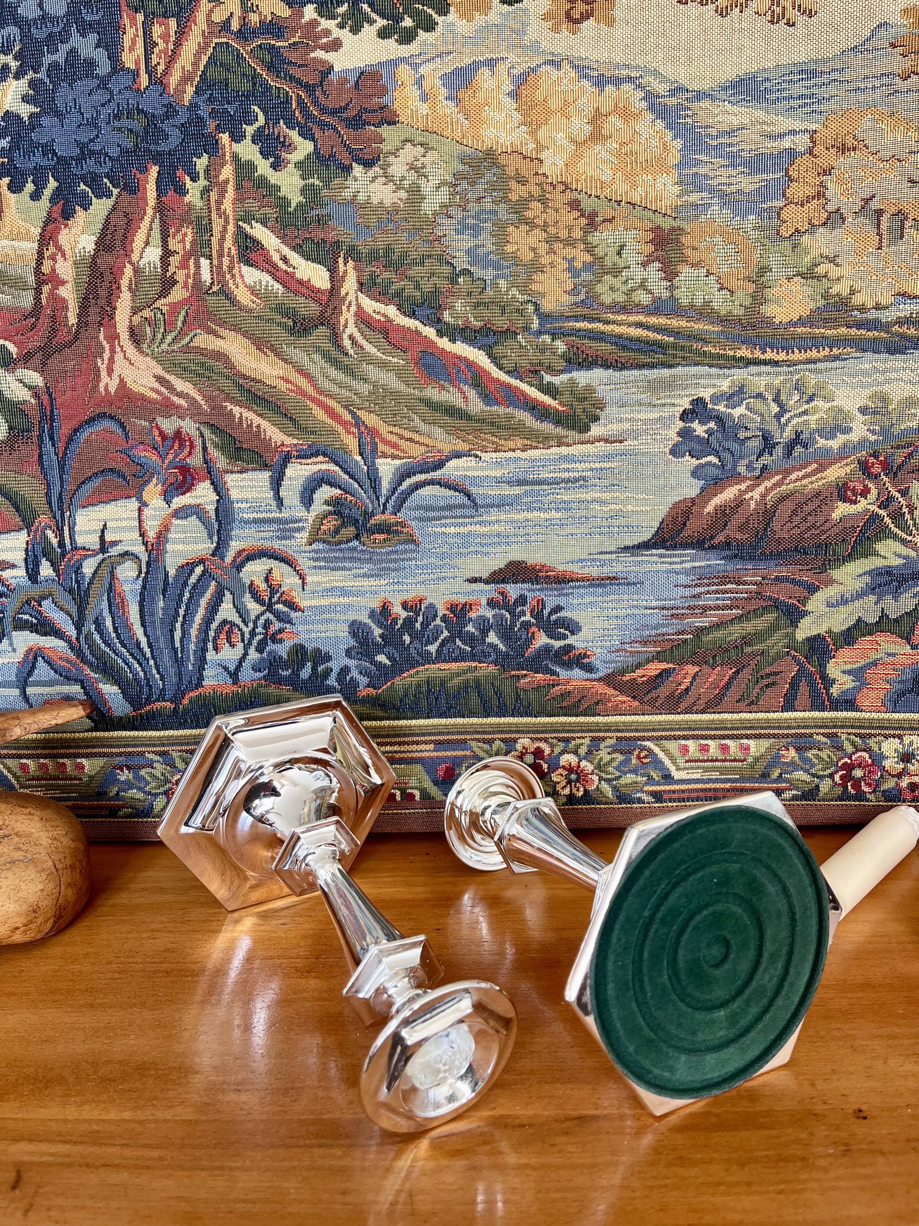 Pair of silver candlesticks