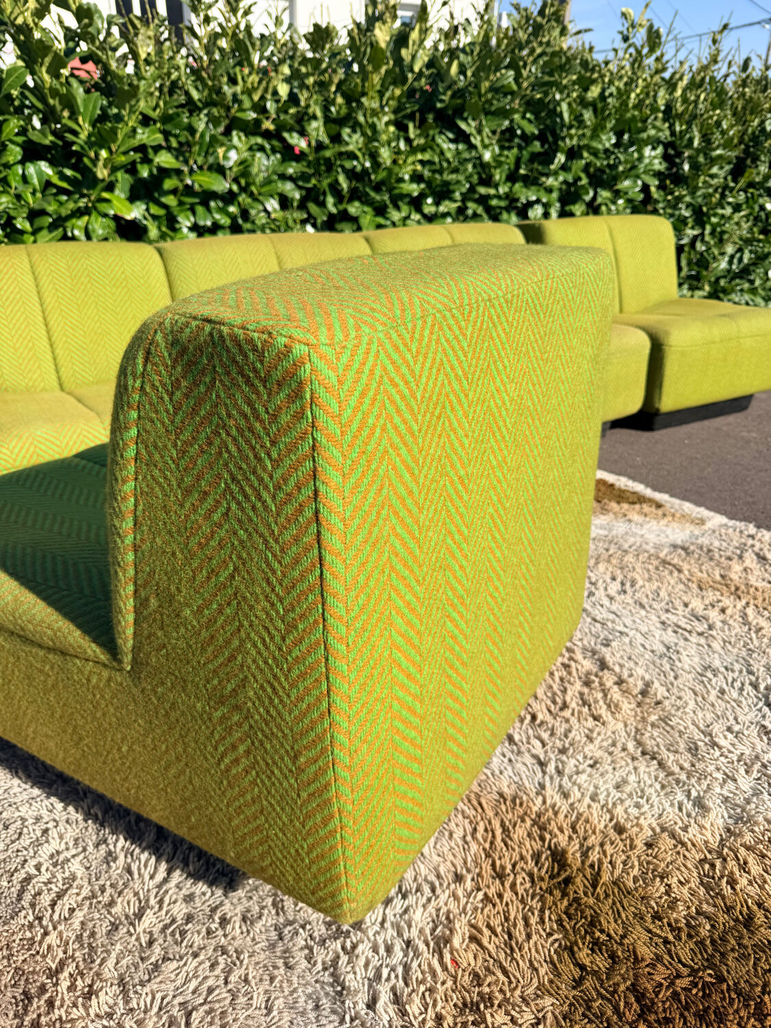 Set of 6 modular vintage Space Age armchairs - Green & Orange
