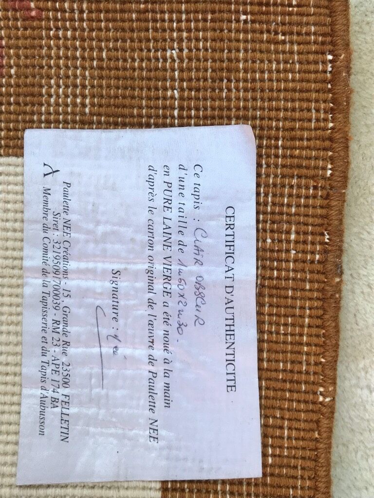 Beautiful french rug by Paulette Née handmade 160 x 230 cm