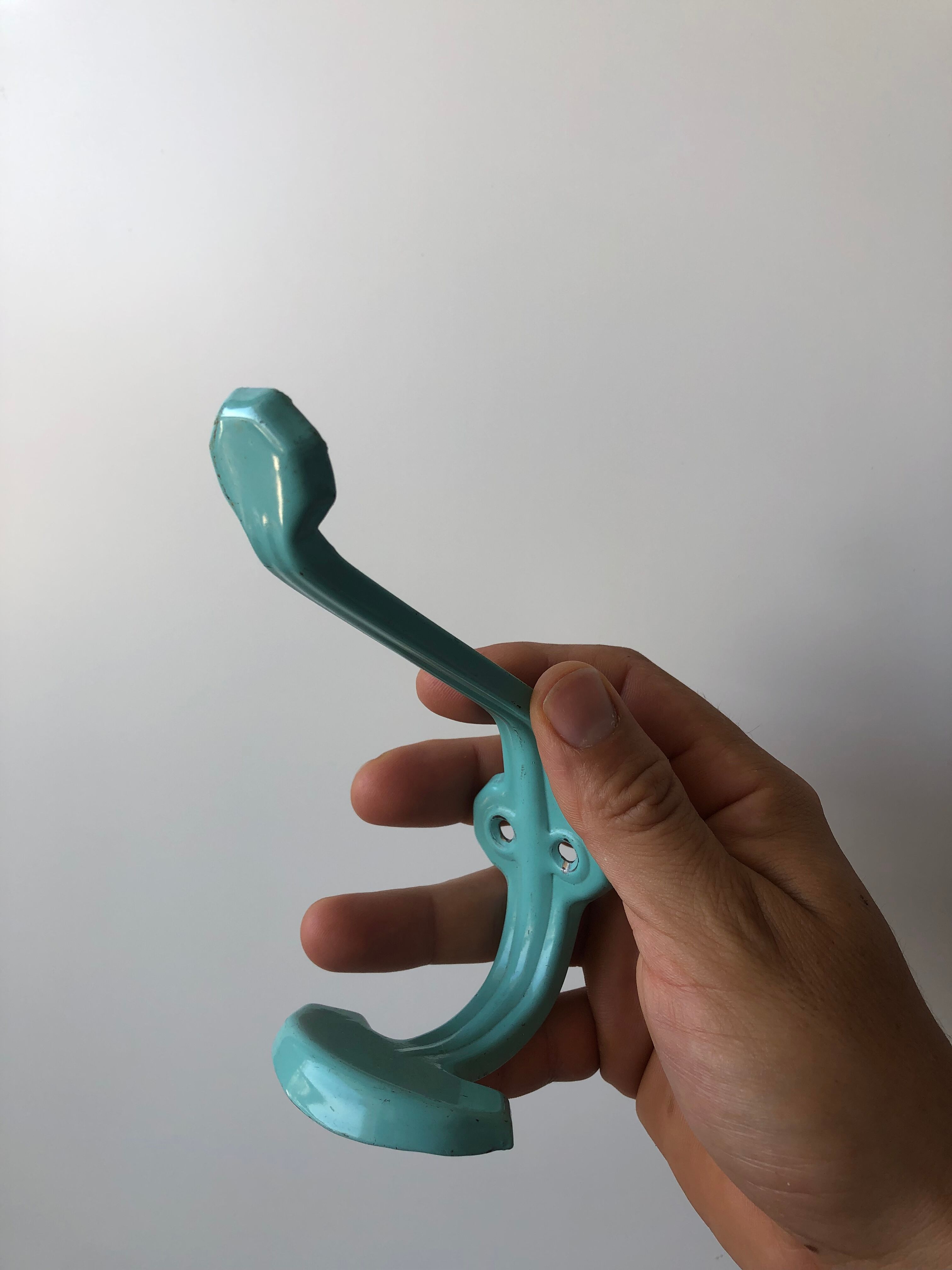 Vintage enamelled metal hook