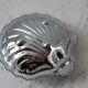 Butter dish / pocket tray shell silver metal 50s