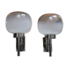 Pair of Sciolari glass and chrome wall lights