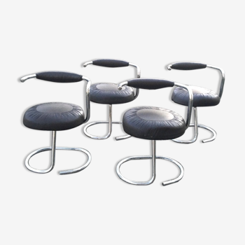 Lot de 4 chaises Cobra par Giotto Stppino