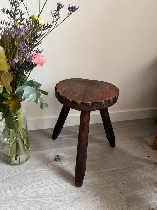 Vintage rustic tripod stool