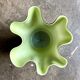 Green blown glass handkerchief vase