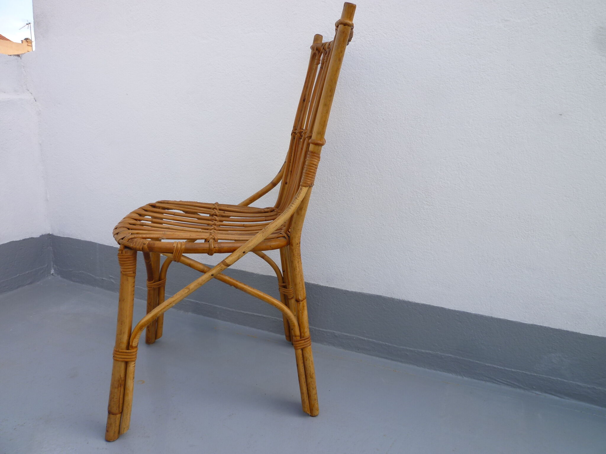 4 rattan chairs 50-60's