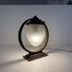 Sculptural Art Deco Table Lamp With Frosted Glass Shade, 1930s