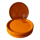 Flat plates orange with brown edging