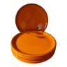 Flat plates orange with brown edging