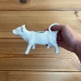 Milk jug French white porcelain cow-shaped creamer vi