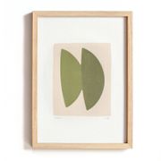 Collection de 4 peintures abstraites col.vert sauge signées Eawy