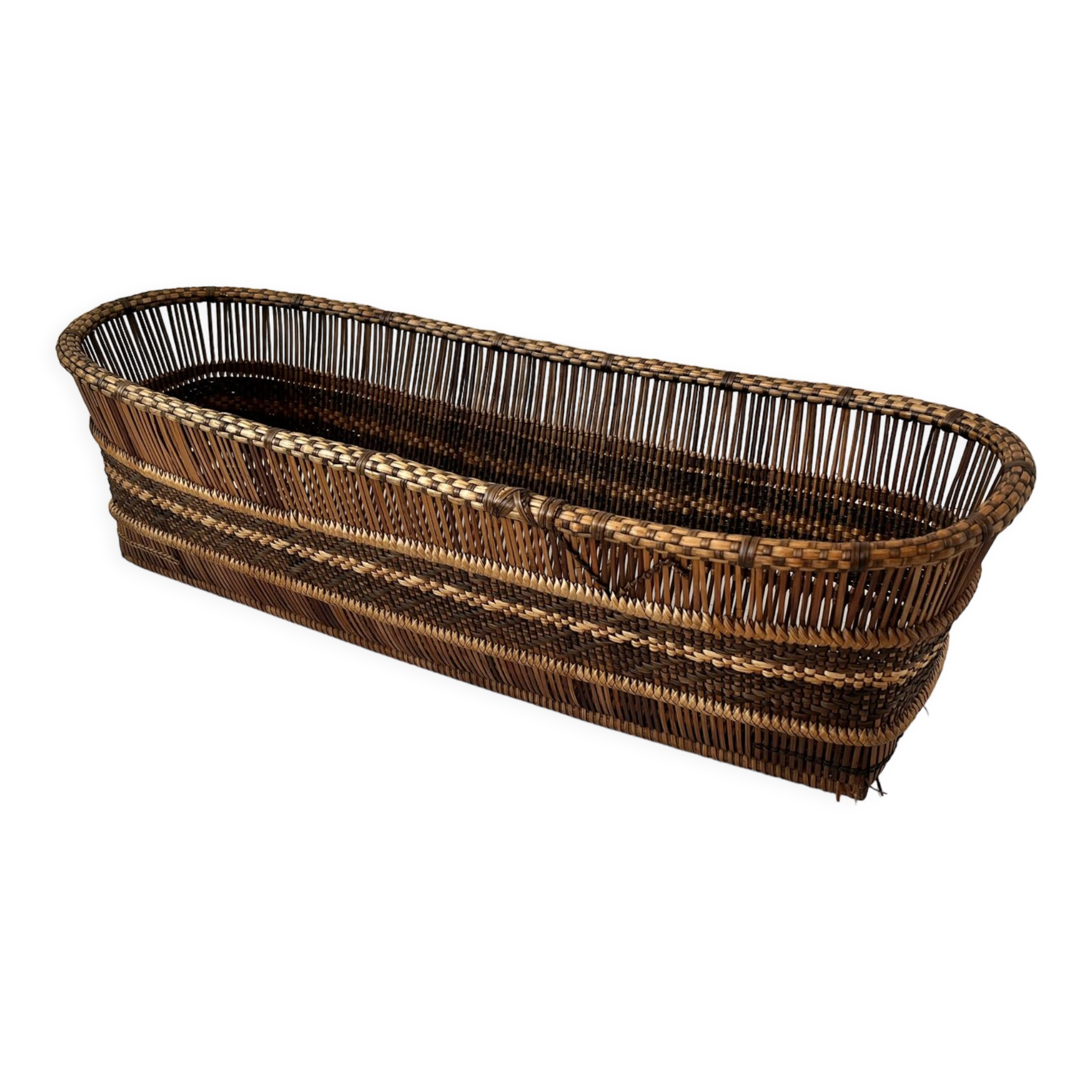 Pot cover in wicker and rattan