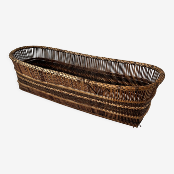 Pot cover in wicker and rattan