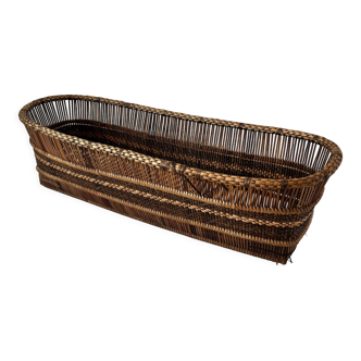 Pot cover in wicker and rattan