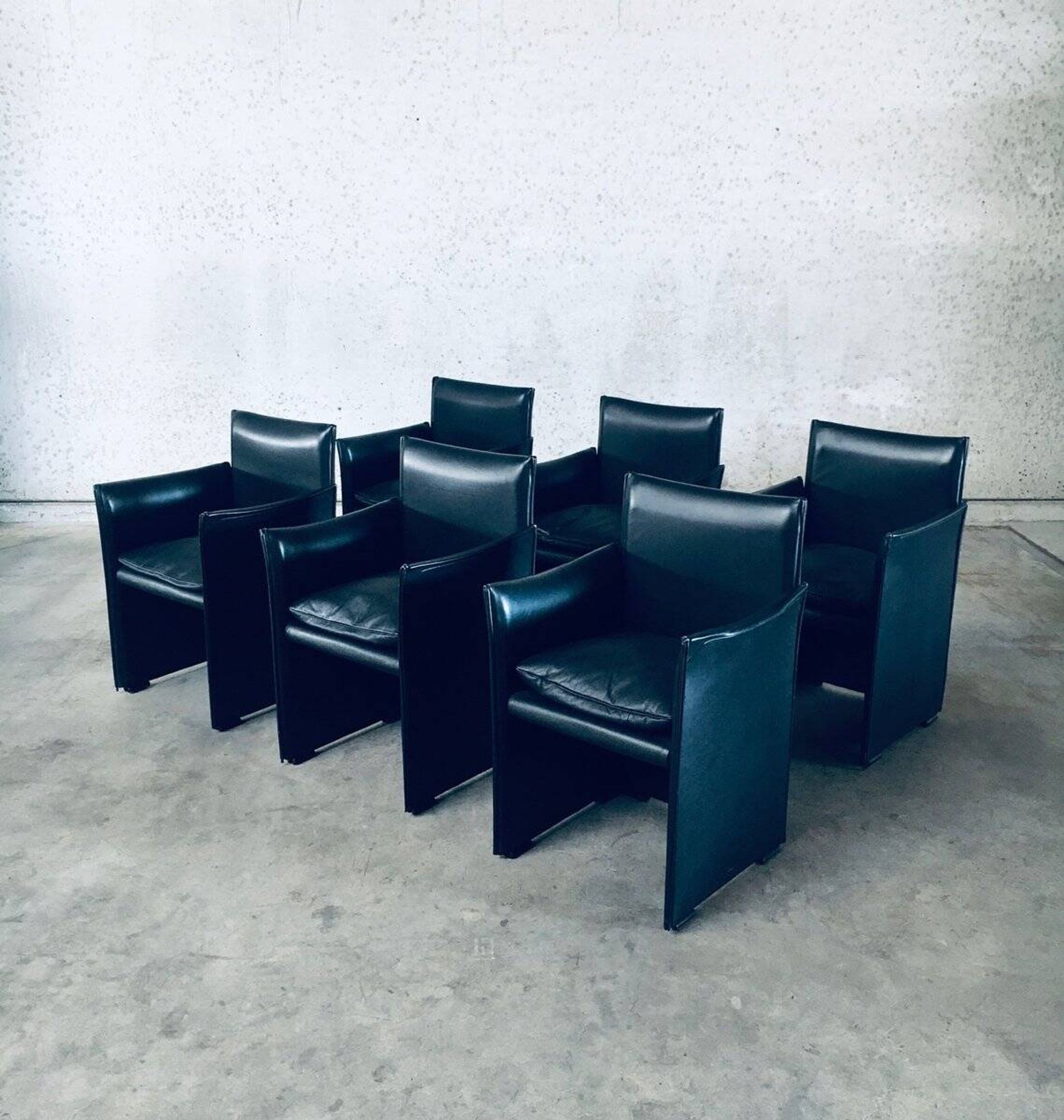 Postmodern Model 401 Break Armchairs by Mario Bellini for Cassina, Italy, 1980s, Set of 6