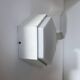 Pair of vintage Raak wall lights, opaline and white lacquered metal, Netherlands 1968
