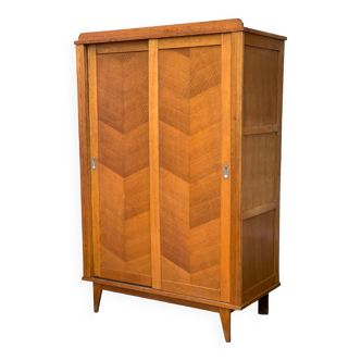 Armoire vintage pieds compas penderie 1950