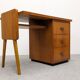 Modernist desk in blonde rosewood, France circa 1960.
