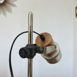 Pine and chromed metal lamp, Italy, 1970