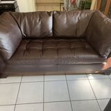Leather sofa 2 places rochebobois