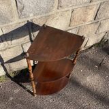 Vintage French wooden corner unit with three shelves