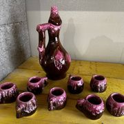 Vallauris Liqueur Service - Carafe and 8 Goblets