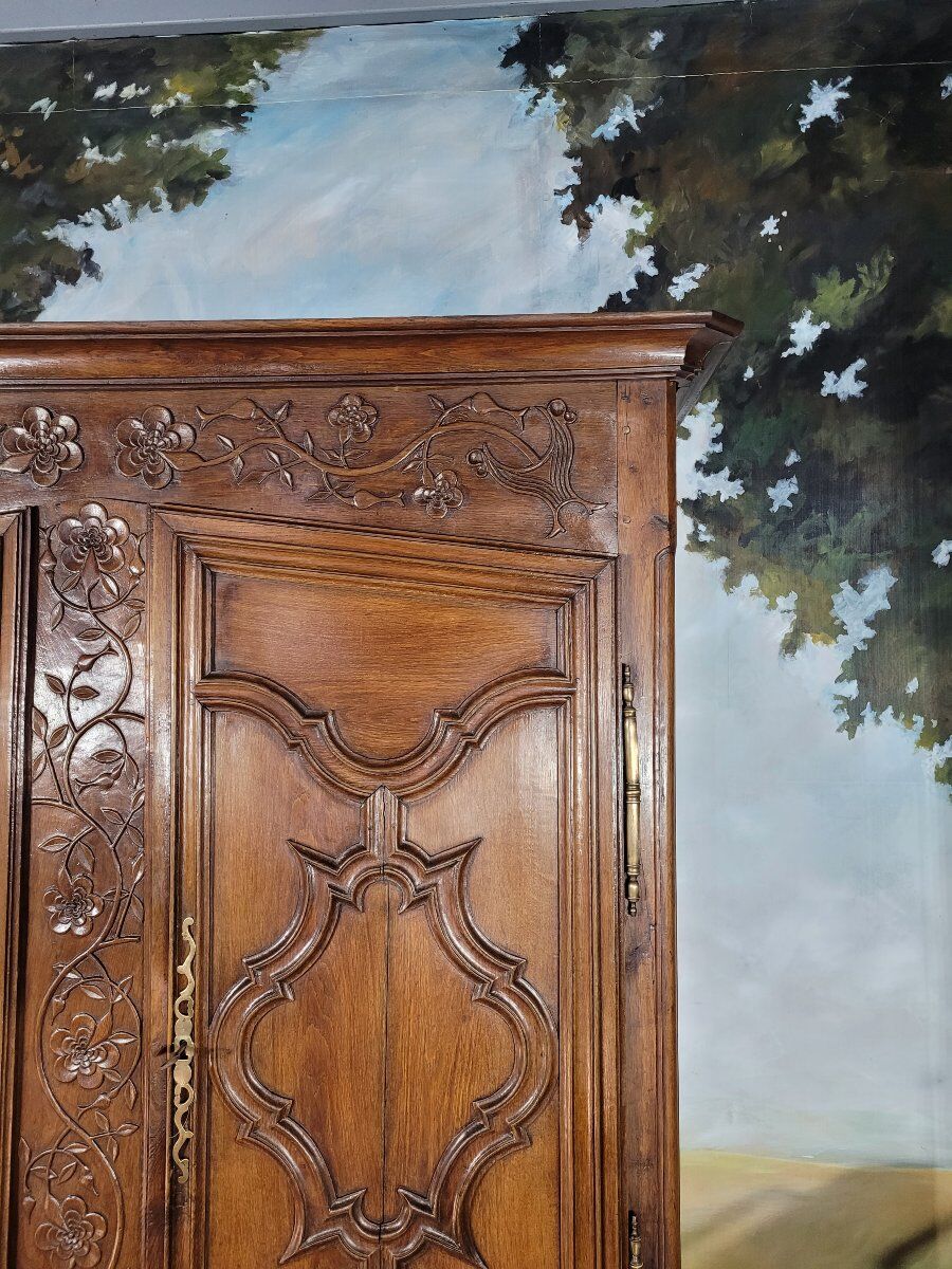 Louis XV carved oak wardrobe