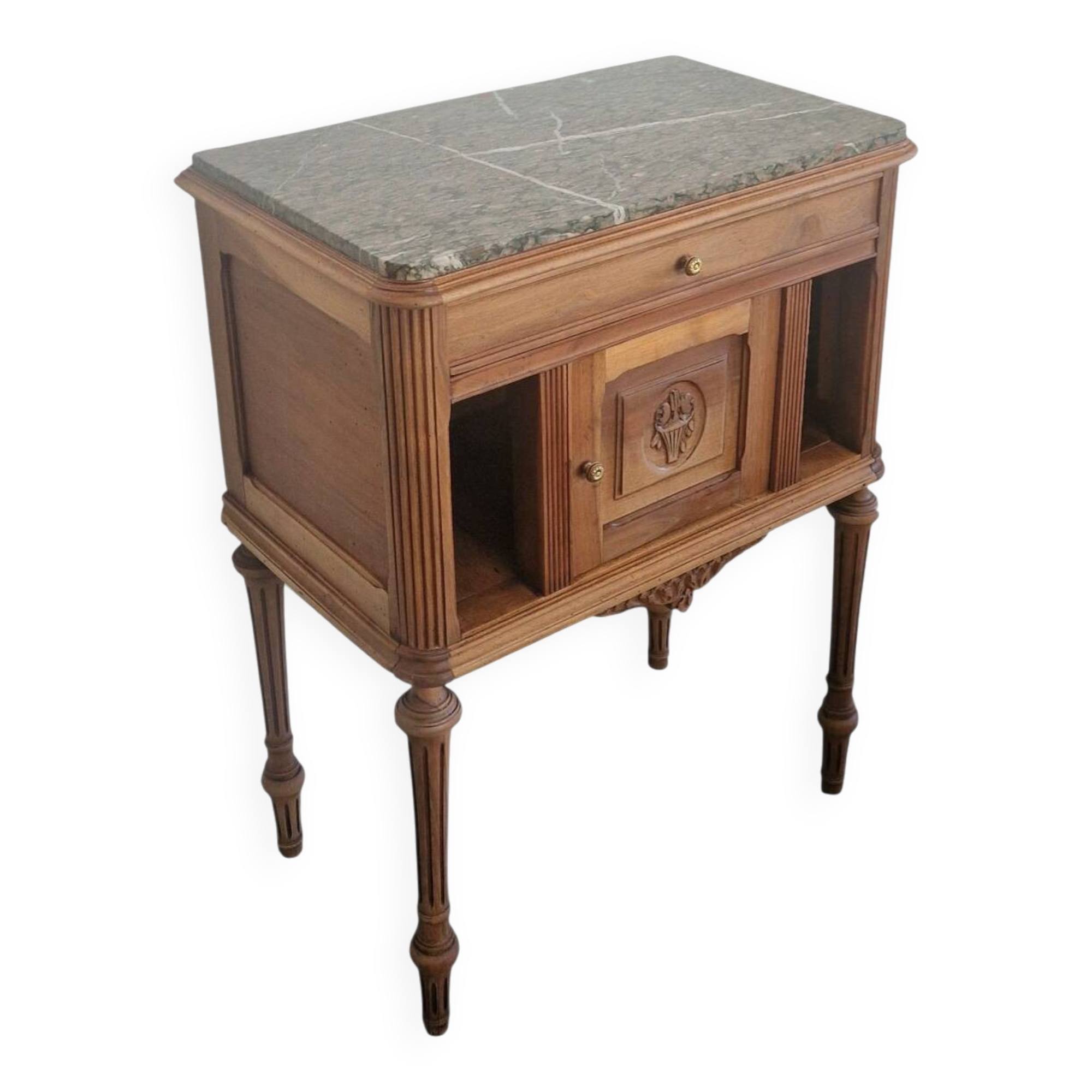 Walnut and green marble sideboard – Louis XVI style – Early 19th century