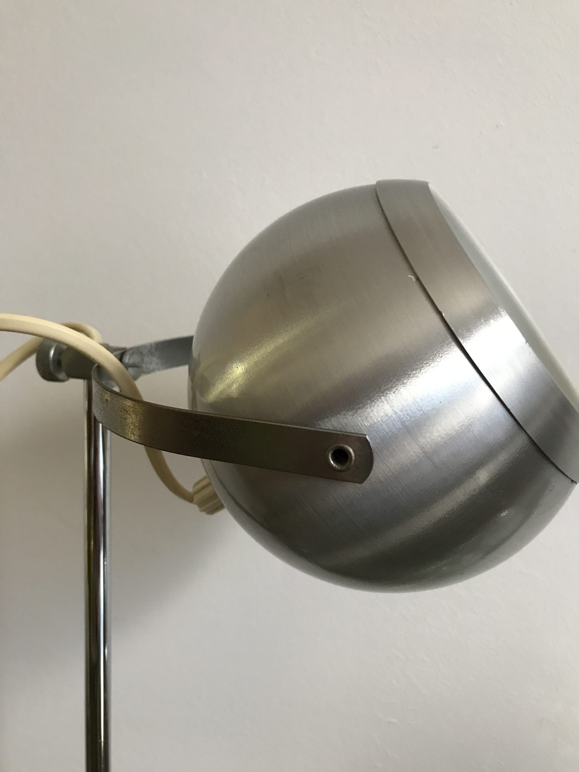 Vintage brushed metal eye ball desk lamp