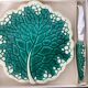 Plateau à fromage Verceram décor feuille, années 50