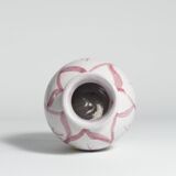 Scandinavian Modern Ceramic Vase with Red & Yellow Leaves, Alingsås Keramik 1947